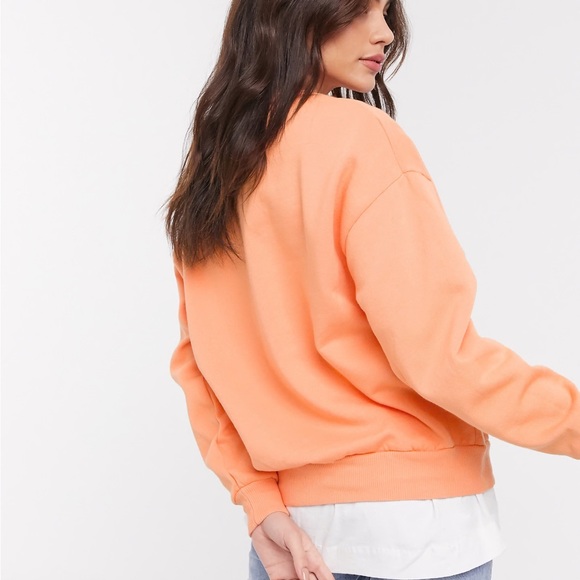 ASOS Pull&Bear California varsity sweatshirt crewneck orange S - Picture 2 of 9